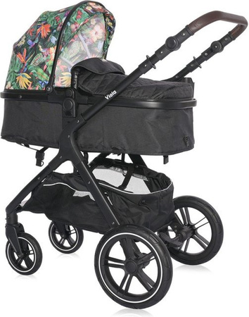 Lorelli Kombikinderwagen 2 in 1 Viola mit Sportsitz, Babywanne und Wickeltasche in Bunt/Schwarz bis 22 kg