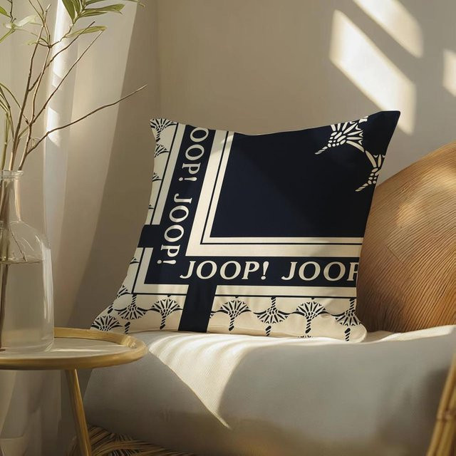 Joop Kissenhülle quadratisch in Blau mit grafischem Design, B/T/H: 45 x 45 x 1 cm - Bild 1