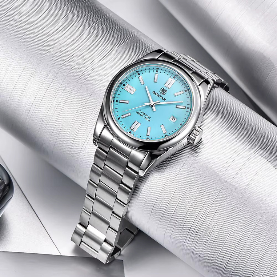 BENYAR Armbanduhr Automatik, Edelstahl, Blau, Herren - Bild 5