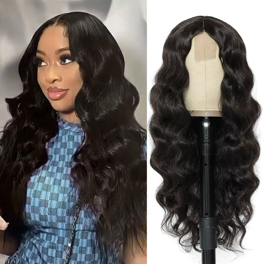 G&T Wig Perücke, lange schwarze gewellte Synthetikhaar-Perücke, Damen - Bild 1
