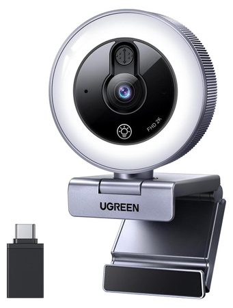 Ugreen CM910 Webcam mit Mikrofon und LED für Laptops, 2K Auflösung, 30 FPS, USB-Anschluss