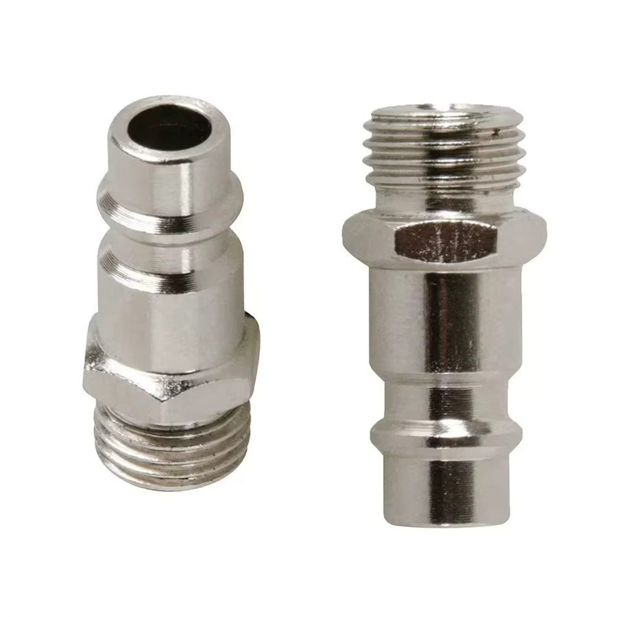5er Set Pneumatische Schnellkupplungen ouliluye Euro Typ Stecker Koppler für Luftkompressoren in Silber - Bild 2