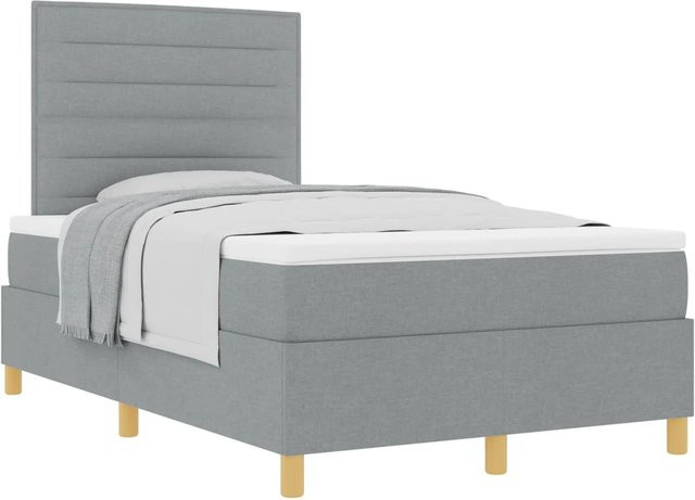 vidaXL Boxspringbett mit Matratze in Grau, B/T/H: 120 x 193 x 280 cm - Bild 1