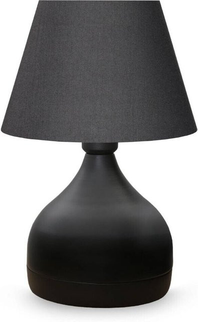 Opviq Tischleuchte in Anthrazit aus Metall und Stoff mit E27 Fassung, B/H/T: 22 x 32 x 22 cm - Bild 1