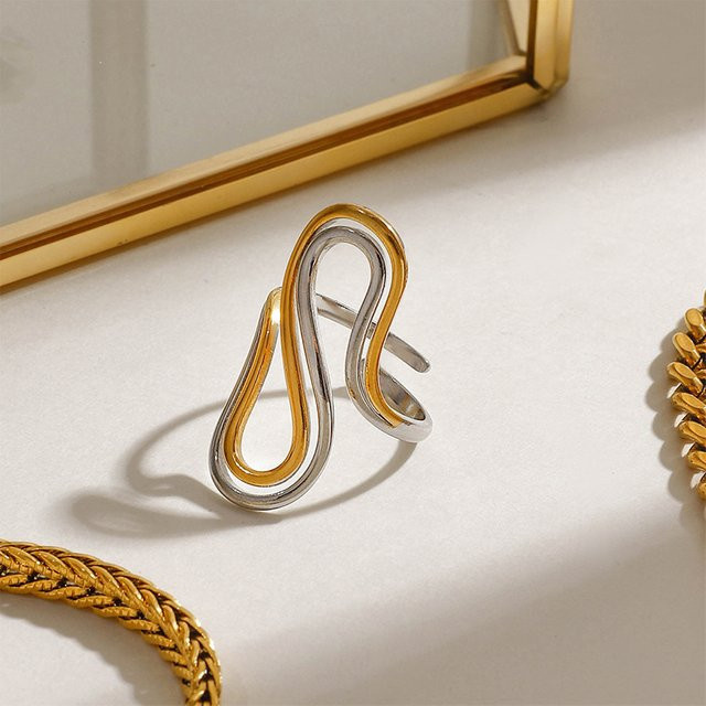 Loe Ring, Edelstahl, Gold, Damen - Bild 1