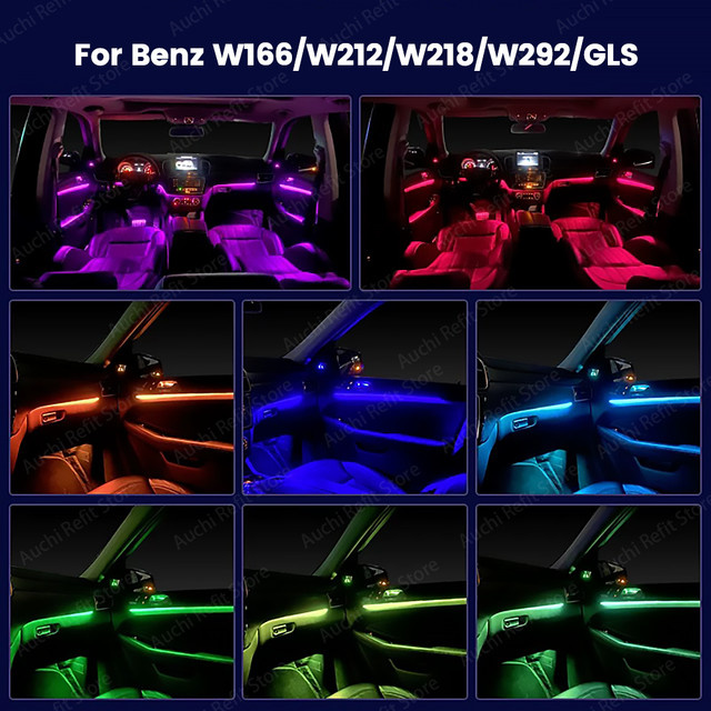 Auchikj LED Umgebungslichtkabel RGB Multicolour für Mercedes Benz W166 W212 W218 W292 W221 GLE zur Auto Dekoration - Bild 1