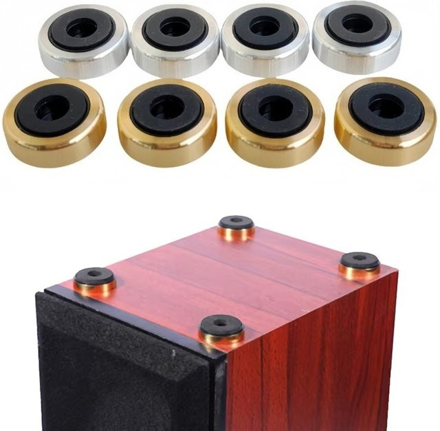 BRYNTHORX HiFi-Lautsprecher-Spikes Set aus Kunststoff in Gold für Audio Aktivlautsprecher und Heimkino-Soundsysteme, 4 Stück - Bild 1