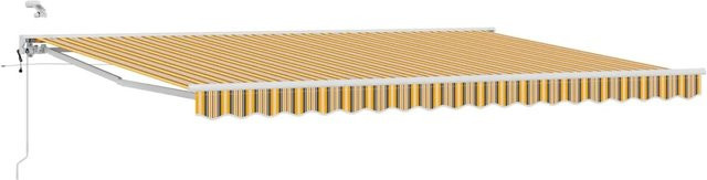 vidaXL Elektrische Ausziehbare Markise mit Semi-Cassette in Gelb Grau und Weiß B: 5 m, T: 3,5 m - Bild 1