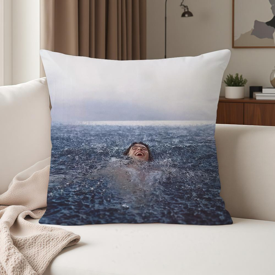 Kissenbezug mit Shawn Mendes Motiv für Schlafzimmer und Wohnzimmer, Peach Skin Stoff, B/B: 18 x 18 cm - Bild 3