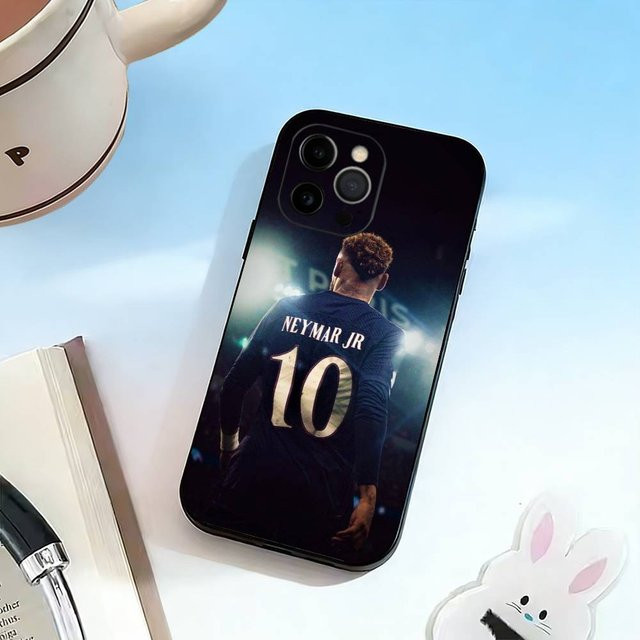 Schwarze Neymar Jr. Fußball 10 Handyhülle für iPhone 17, 16, 15, 14, 13, 12, 11 Modelle und Pro Max - Bild 1