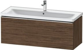 Duravit Waschtischunterschrank D-Neo in Nussbaum Dunkel mit Chrom, B/T/H: 118,4 x 45,2 x 44,0 cm - Bild 1