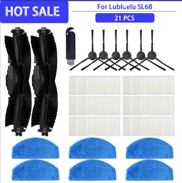OSSIEAO Ersatzteil-Set für Lubluelu SL68 Vakuumreiniger mit Seitenbürsten, HEPA-Filter und Mopp-Tuch in Multicolor - Bild 1