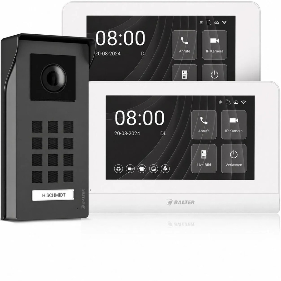 Balter Entri M Video Türklingel Komplettset für Einfamilienhäuser mit 2x 7 Zoll Monitor und App-Steuerung in Anthrazit oder Weiß - Bild 2