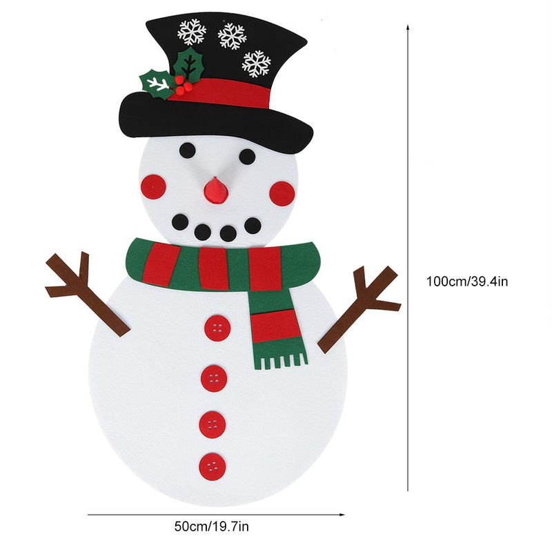 Neoglint DIY Filz Schneemann und Schneeflocken Weihnachtsdekoration für Kinder, mehrfarbig hängend - Bild 3