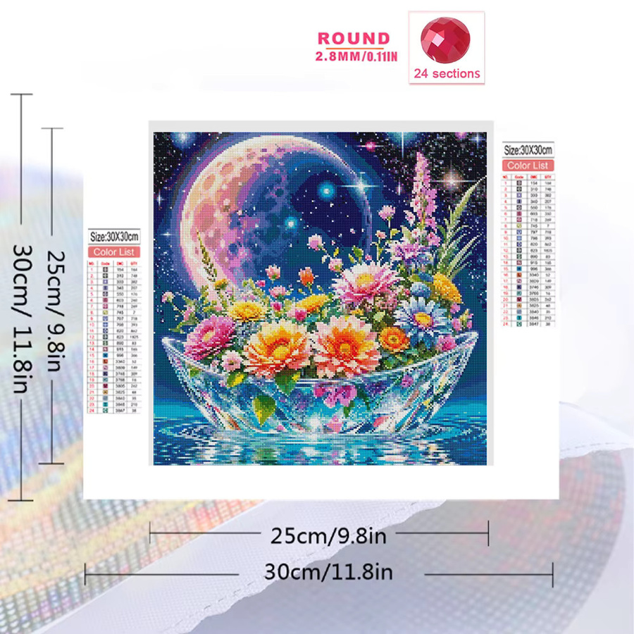 EverShine Diamond Painting Set Chrysantheme Blume mit Quadratischen Mosaik Steinen in Mehrfarbig - Bild 2
