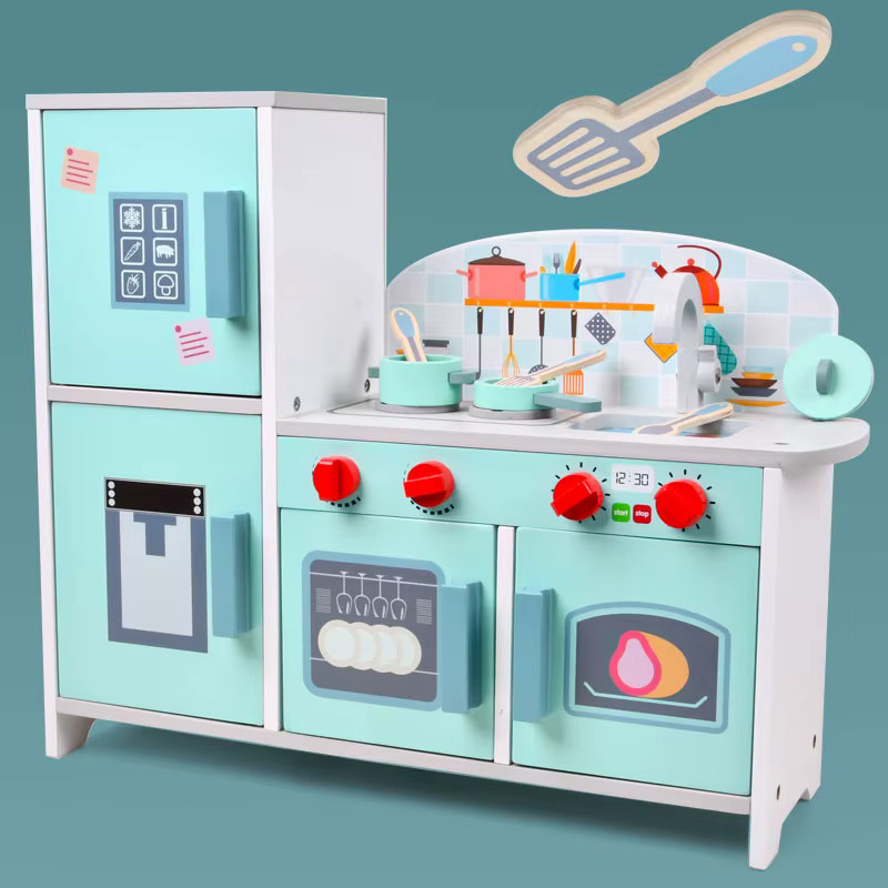 i·wood Mini-Kühlschrank-Spielset aus Holz in Weiß und Multicolour für Kinder - Bild 2