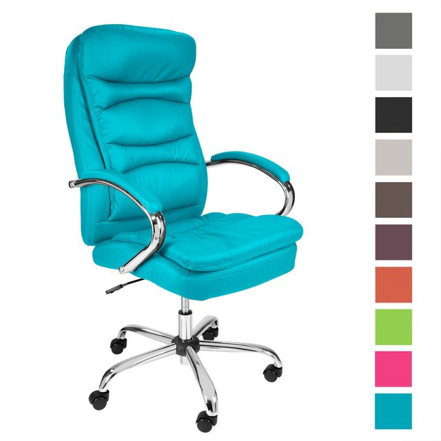 TPFLiving Premium XXL-Bürostuhl QUEENS Executive Chair aus Kunstleder in Hellblau, belastbar bis 210 kg - Bild 1