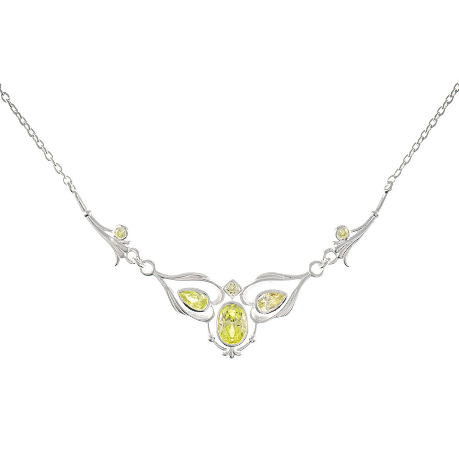 Collier 925 Silber, Zirkonia, hellgrün - Bild 1