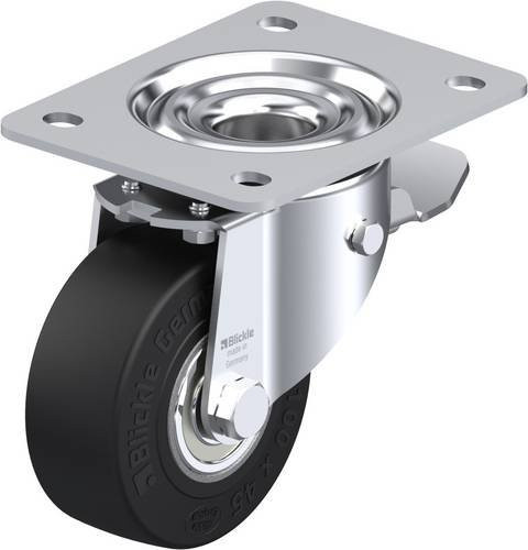 Blickle Lenkrolle LK-SE 100K-3-ST mit Feststeller in Schwarz und Silber, Rad-Durchmesser: 10 cm, Tragfähigkeit: 270 kg - Bild 1