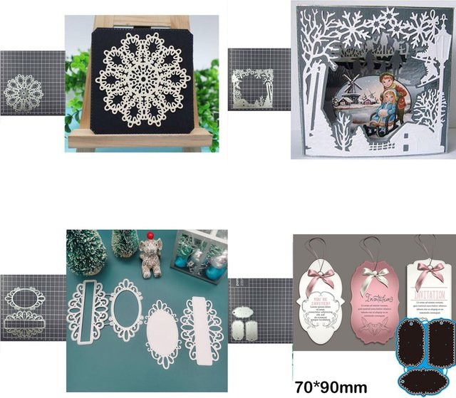 Metall Schneideform Label mit Rahmen für DIY Scrapbooking und Bastelarbeiten - Bild 1