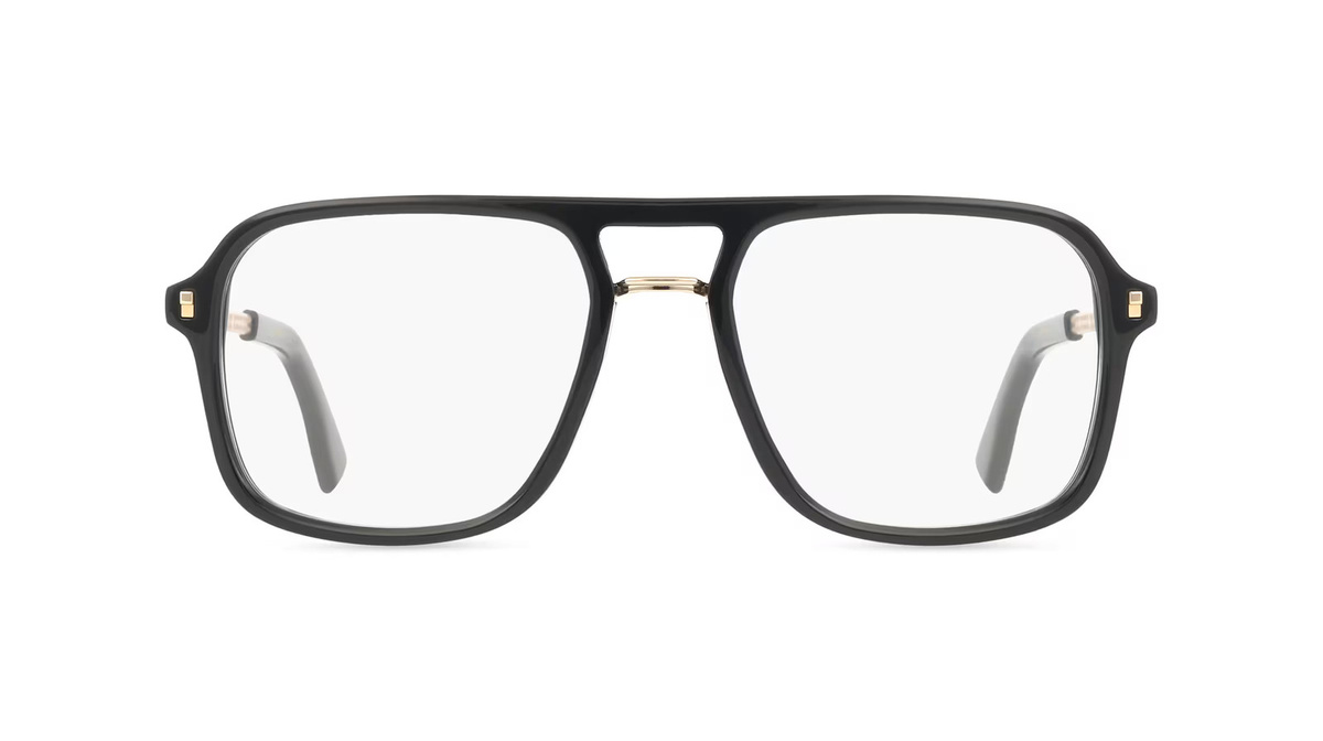 Dsquared2 D2 0055 Korrektionsbrille, Vollrand, Pilot, Acetat, Herren, Schwarz - Bild 1