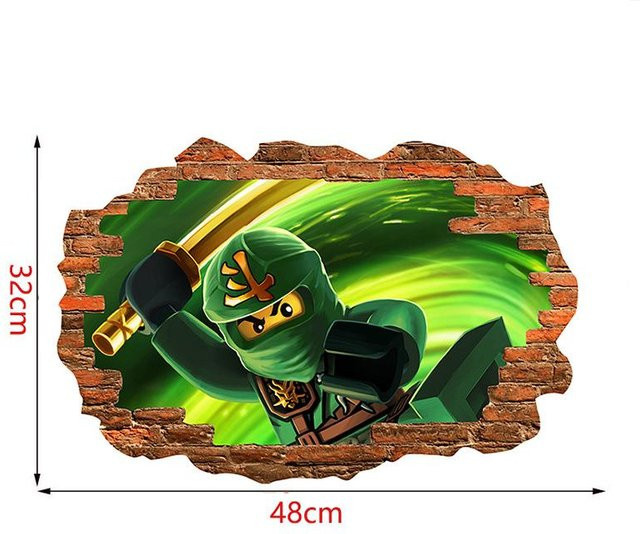 Yesido Ninjago Wandaufkleber aus PVC für das Kinderzimmer, selbstklebend, Mehrfarbig - Bild 1