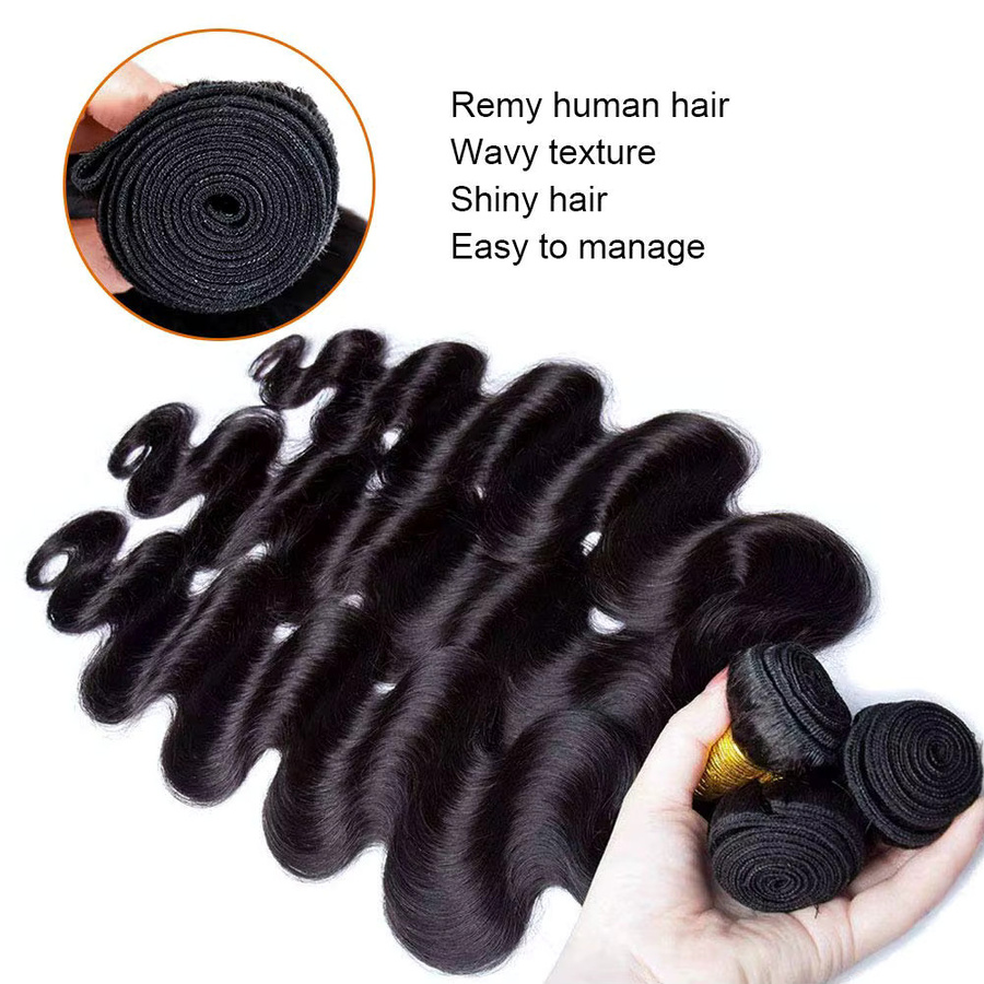 Jupade Body Wave Echthaar-Bündel, Natur Schwarz, 30 Zoll, Remy Rohes Jungfrauenhaar - Bild 3