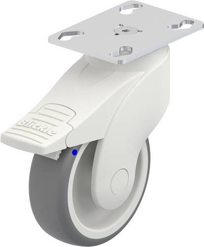 Blickle Lenkrolle LWKX-TPA 101G-FI-PX25 mit Feststeller, Rad-Durchmesser: 100 mm, Tragfähigkeit: 100 kg, Grau/Weiß - Bild 1