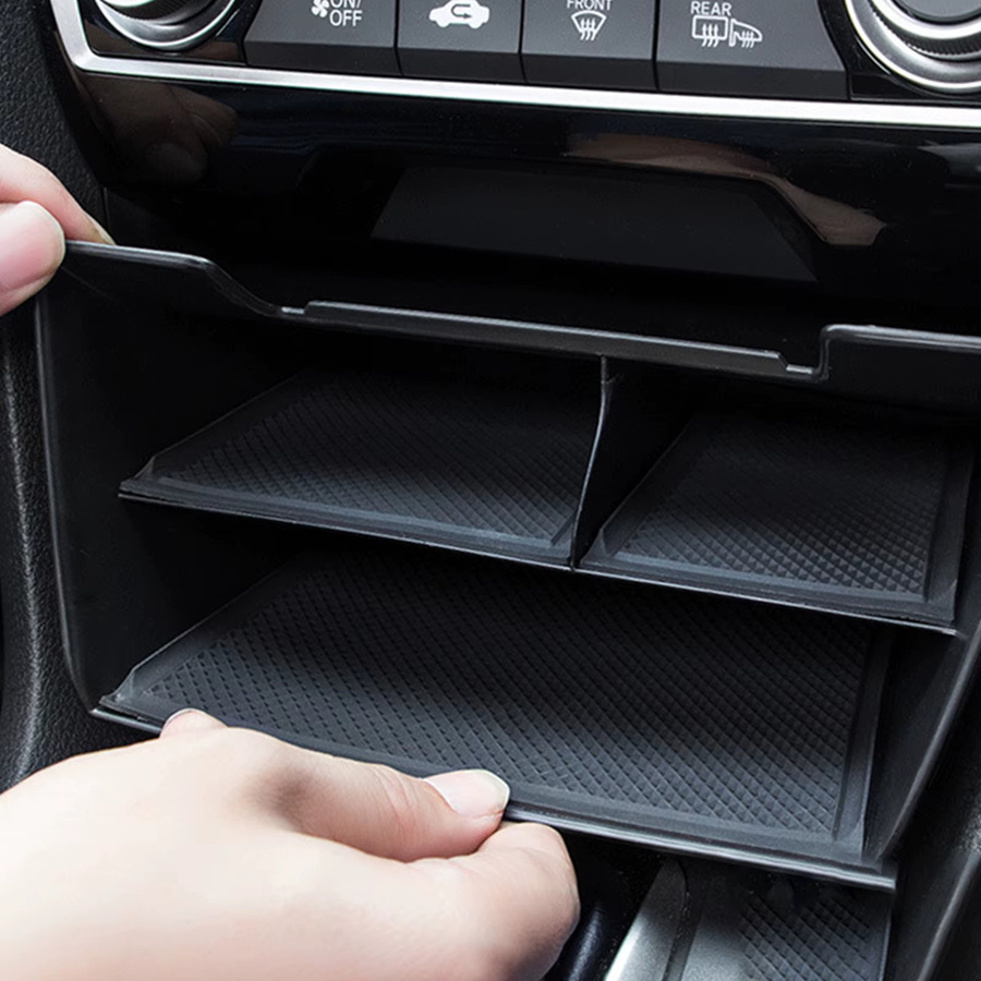 perfeclan Auto-Mittelkonsolen-Organizer für Honda Civic 10. Generation, Farbe: Schwarz - Bild 2
