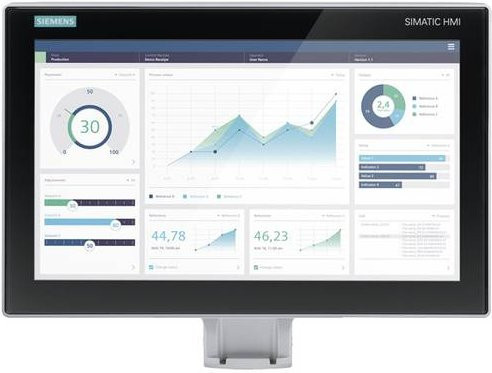 Siemens 6AV2128-3QB27-1BX0 SPS-Bedienpanel in Schwarz und Silber mit Ethernet/LAN - Bild 1