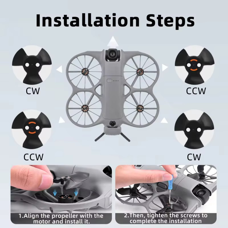 DJI Propeller für DJI Neo 2, 2 Paar Rauschunterdrückungsklingen in Schwarz, Drohnen-Ersatzteile und Zubehör - Bild 4