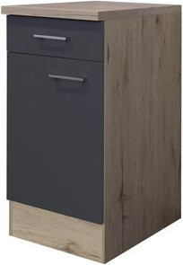 Flex-Well Küchenunterschrank Morena in Basaltgrau und San Remo Eiche, B/H/T: 40 x 85 x 60 cm - Bild 1