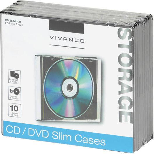 Vivanco CD/DVD Slim Case 10er Pack transparent - Bild 1