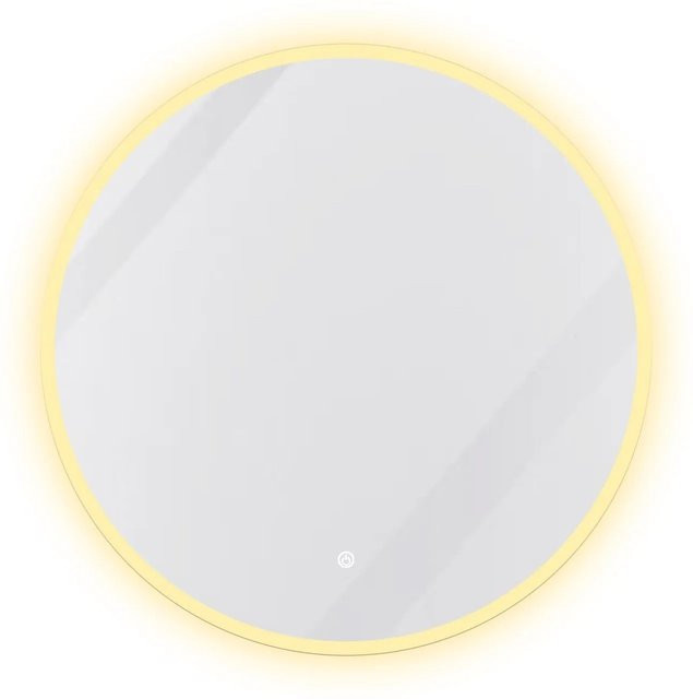 Aica Sanitär Rund Badspiegel mit LED Beleuchtung, Durchmesser: 100 cm, Dimmbar mit Touch Wandschalter und drei Lichtfarben in Weiß - Bild 1