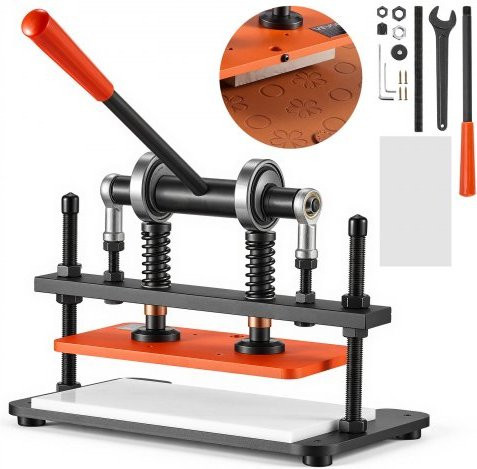 VEVOR Leder Stanzmaschine mit 1,5 t Druck und Stahlkonstruktion, Orange - Bild 1