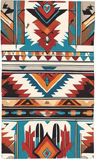 Creative Man Gesichtstuch mit Navajo-Wasserfarbenmuster aus Baumwolle, B: 30 cm, H: 60 cm - Bild 1