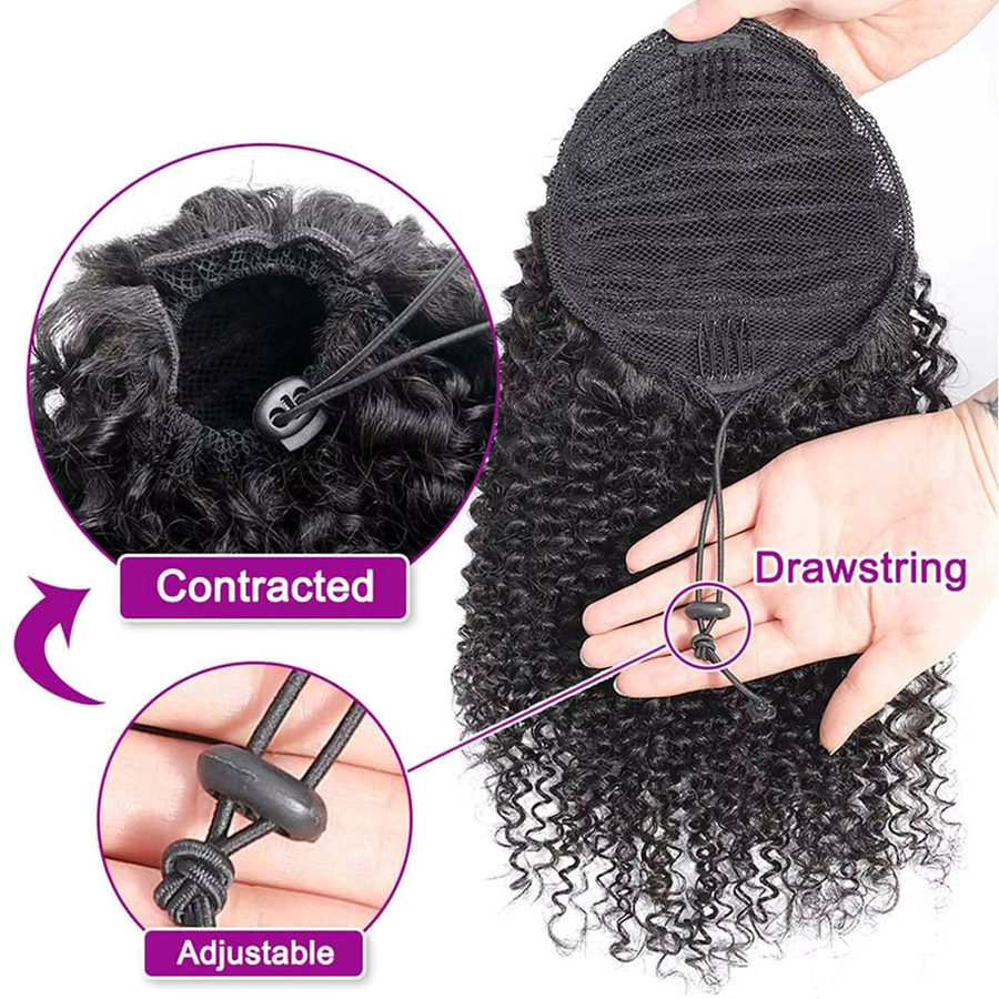 Tomiyaa Remy Echthaarverlängerungen, Afro Kinky Curly, Unisex - Bild 5