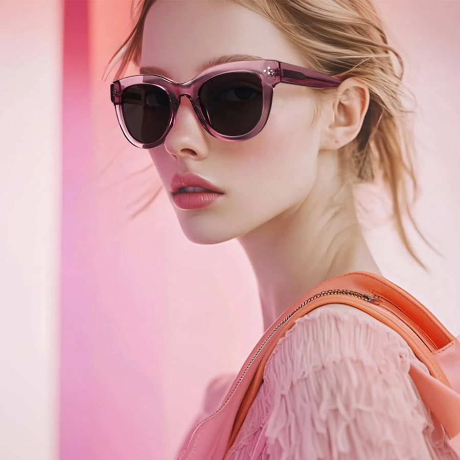 BLUEMOKY Sonnenbrille, Damen, Vollrand, rund, pink, Kunststoff - Bild 2