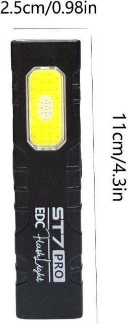 LIUXING Multi-Modus LED-Taschenlampe mit USB-C, Magnet und Rückclip, Schwarz - Bild 1