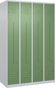 C+P Z-Spind Classic PLUS Spind mit 8 Fächern und Zylinderschloss, grau und grün, H x B x T: 185 x 120 x 50 cm - Bild 1