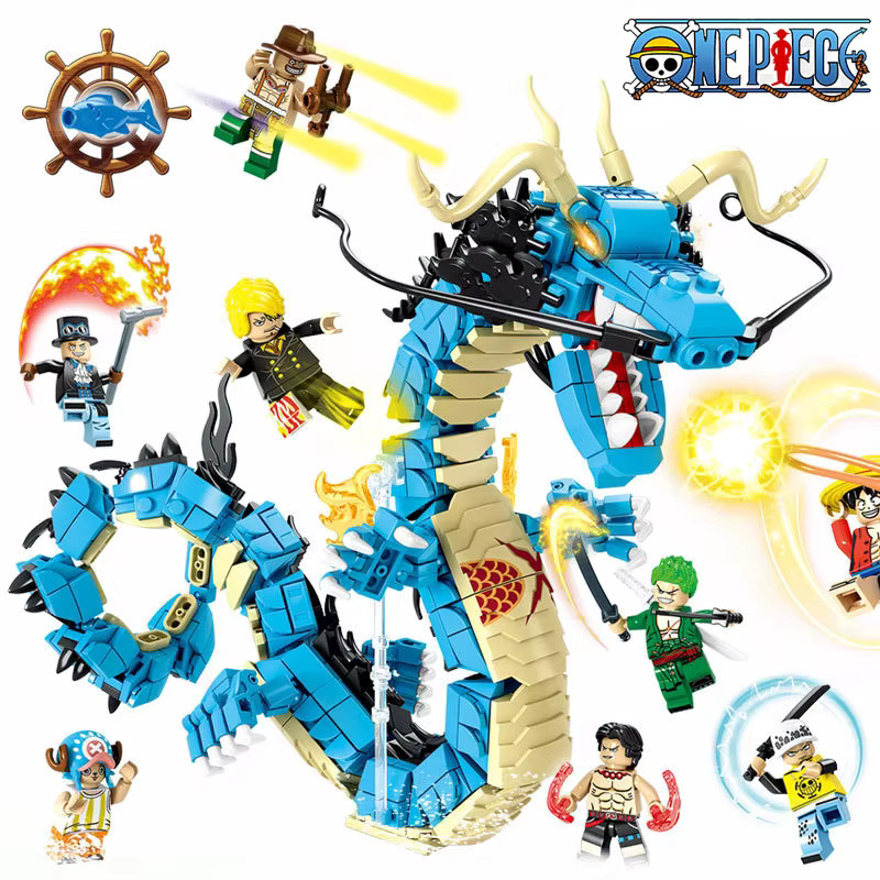 Bandai One Piece Bausteine Blind Box Luffy Kaido Drachen-Bricks, Blauer Drache, ab 6 Jahren - Bild 3