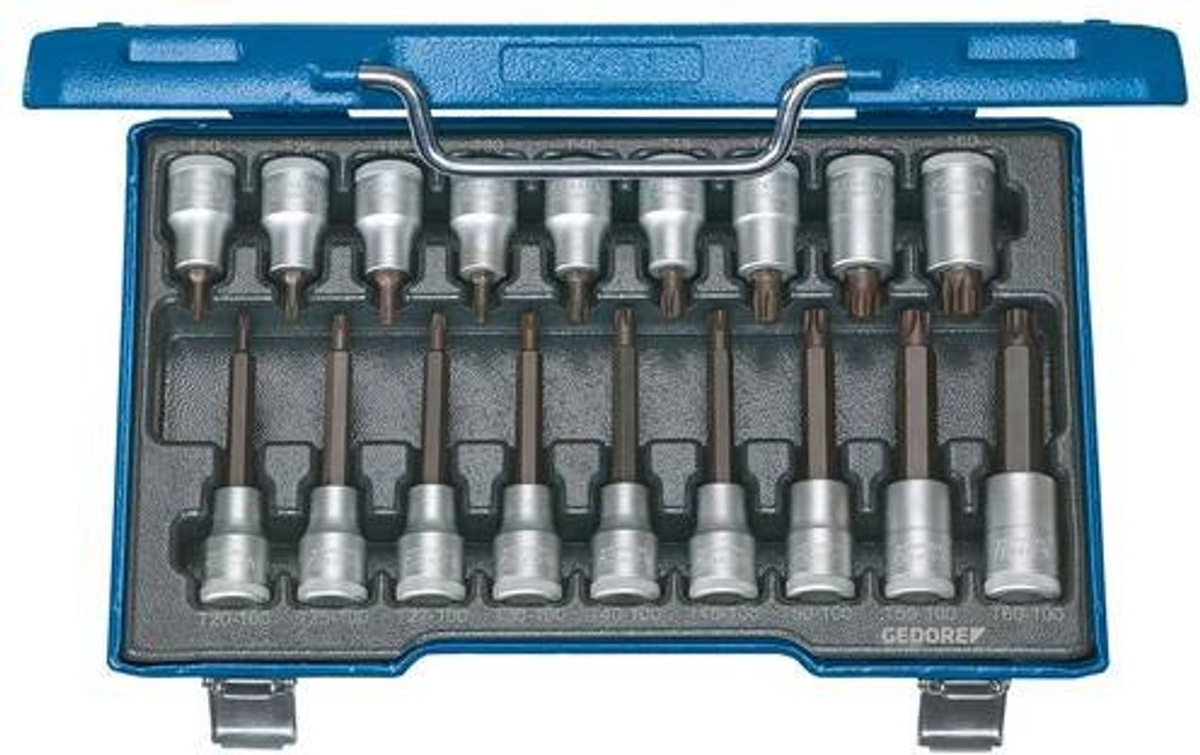 Gedore Steckschlüssel-Bit-Einsatz-Set 1/2 Zoll 18-teilig in Blau - Bild 2