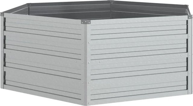 vidaXL Garten-Hochbeet aus verzinktem Stahl in Silber, B/T/H: 129 x 45 x 45 cm - Bild 1