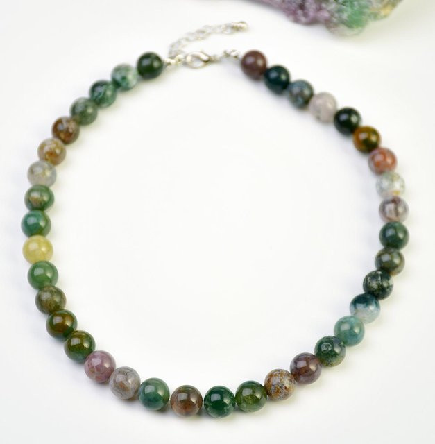 Lucky Star Jewelry Halskette, Naturstein Indischer Achat, Zirkon, gray, Damen - Bild 1