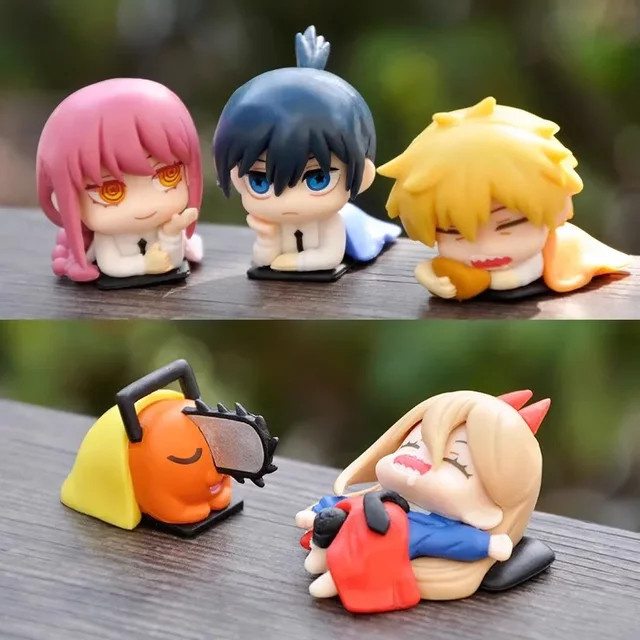 Bandai Chainsaw Man Figur, Schlafender Denji, Kawaii Figurine, Pochita Skulptur - Bild 1
