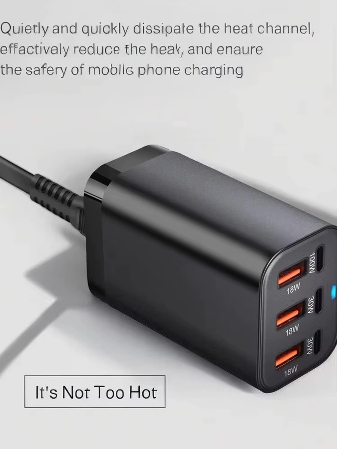 Deepartner USB-C-Schnellladestation 200W Multi-Port GaN Wandladegerät mit PPS und PD 100W in Schwarz - Bild 5