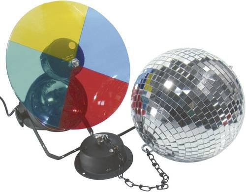 Eurolite Halogen Discokugel-Set mit Motor und Farbwechselscheibe, Multicolor, Durchmesser: 20 cm - Bild 1