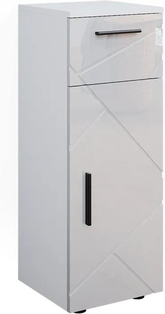 Vicco Midischrank Irma Badschrank in Weiß Hochglanz modern B: 30 cm, H: 81 cm - Bild 2