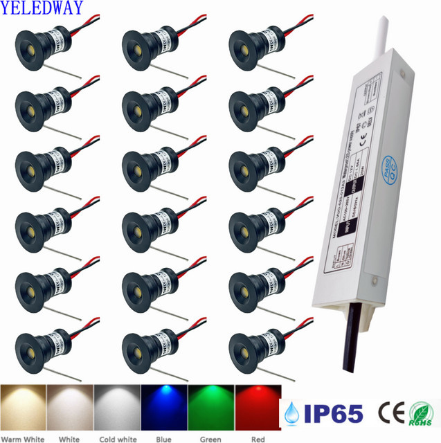 YELEDWAY Mini-LED-Einbaustrahler IP65 in Weiß, runder 1W Decken-Downlight für Treppen und Schränke inklusive Transformator, 12V - Bild 1