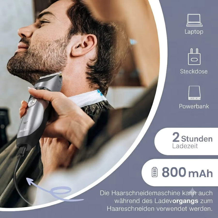 Sejoy Haarschneidemaschine für Herren, silber - Bild 7